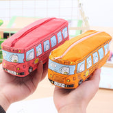 the Animal School Bus Canvas Pencil Case. One thing that's definitely going on is your pencils, pens, erasers and other items are being stored in style.   Reach for this adorable, large capacity pouch when you're ready to sketch, study, work or all of the above. Use it to store other things, too, like cosmetics and even small snacks.